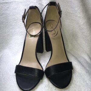 Sam Edelman Black Ankle-Strap Block Heel Sandals